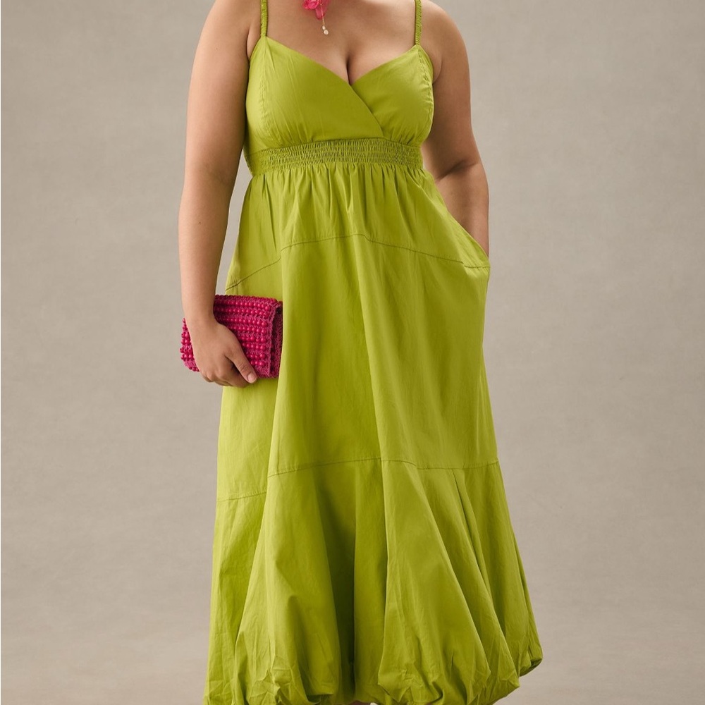 Lime Green Sleeveless Midi Dress